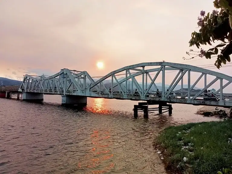 Panoramic view of Entanou Bridge (Rainbow Bridge or Old Bridge)